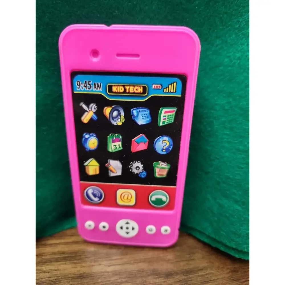Disney Minnie Mouse Ring Me Rotary Toy Phone Lights Sounds + Play Cell Phone